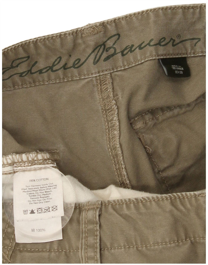 EDDIE BAUER Mens Straight Chino Trousers  W32 L30 Khaki Cotton