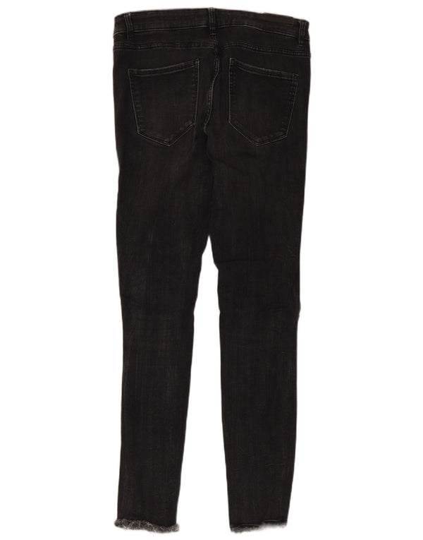 Zara Womens Distressed Skinny Jeans EU 40 Medium W30 L27 Black