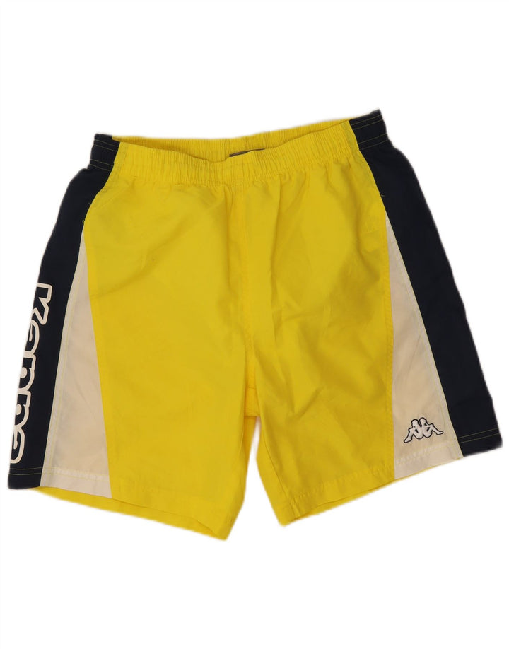 KAPPA Mens Graphic Swimming Shorts Large  Yellow Colourblock