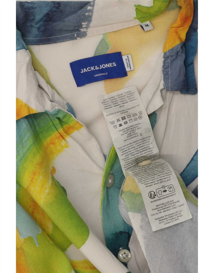 Jack & Jones Mens Abstract Pattern Short Sleeve Shirt Medium Multicoloured