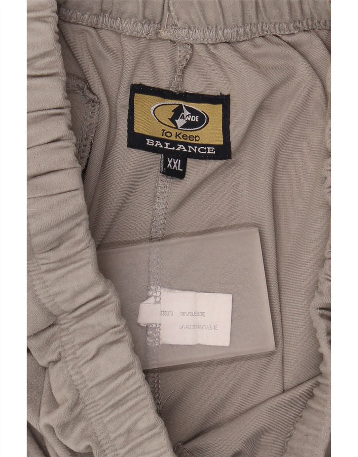 Vintage Mens Tracksuit Trousers 2XL  Grey Polyester