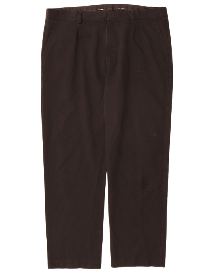 Marks & Spencer Mens Straight Chino Trousers W36 L29 Black Polyester