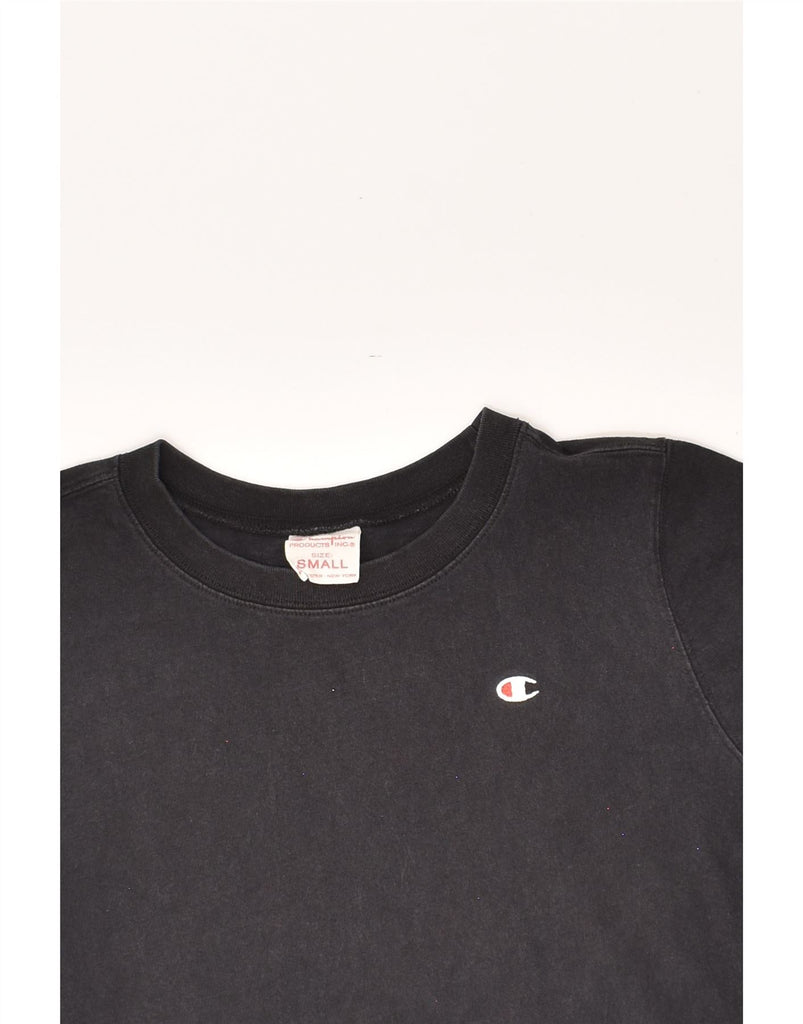 CHAMPION Womens T-Shirt Top UK 10 Small Black Cotton | Vintage Champion | Thrift | Second-Hand Champion | Used Clothing | Messina Hembry 