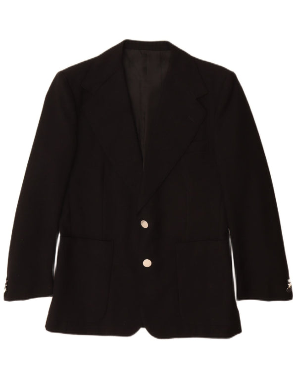 Renoma Mens 2 Button Blazer Jacket EU 46 Small Black