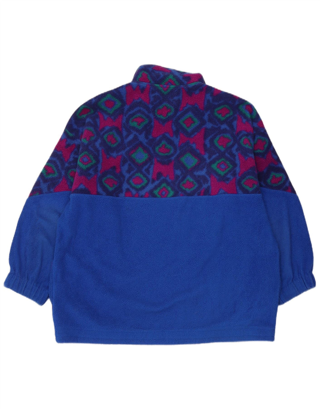 Fila Mens Button Neck Fleece Jumper IT 48 Medium Blue Geometric