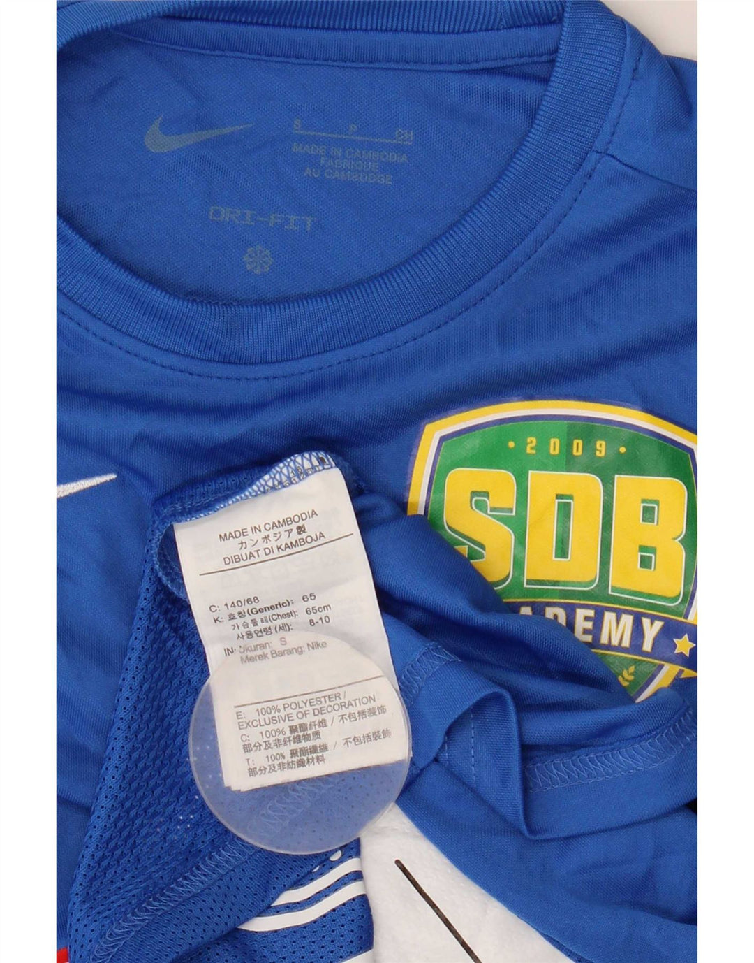 Nike Boys Dri Fit Graphic T-Shirt Top 8-9 Years Small Blue Polyester
