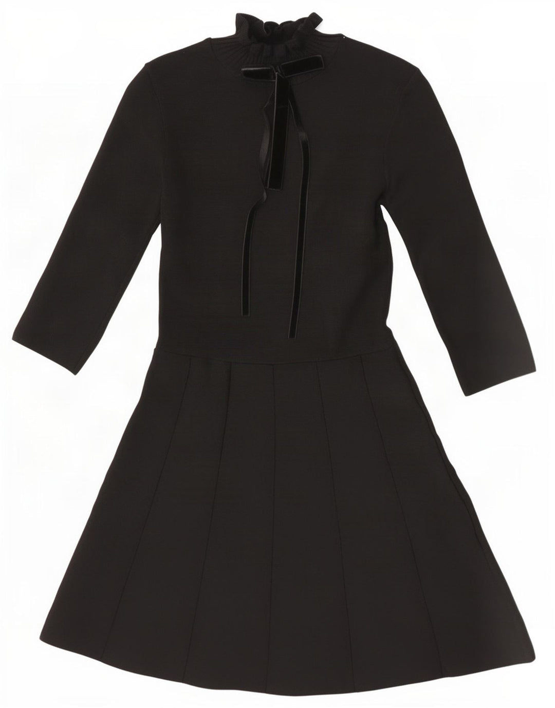Zara Womens 3/4 Sleeve A-Line Dress UK 12 Medium Black Polyamide