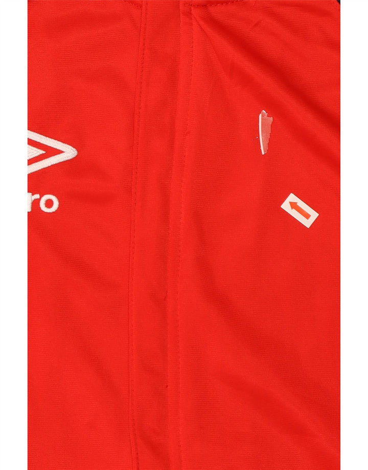 Umbro Mens Tracksuit Top Jacket Medium Red Colourblock Polyester