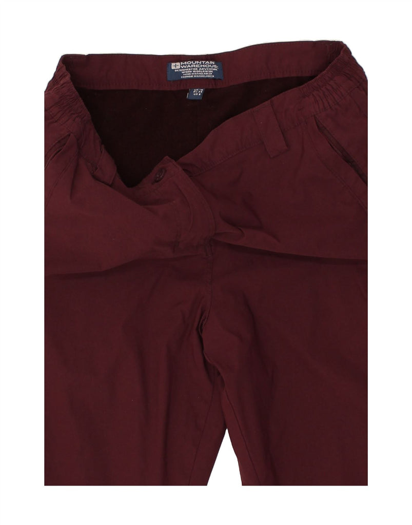 MOUNTAIN WAREHOUSE Womens Chino Trousers UK 10 Small W32 L28  Maroon Nylon | Vintage Mountain Warehouse | Thrift | Second-Hand Mountain Warehouse | Used Clothing | Messina Hembry 