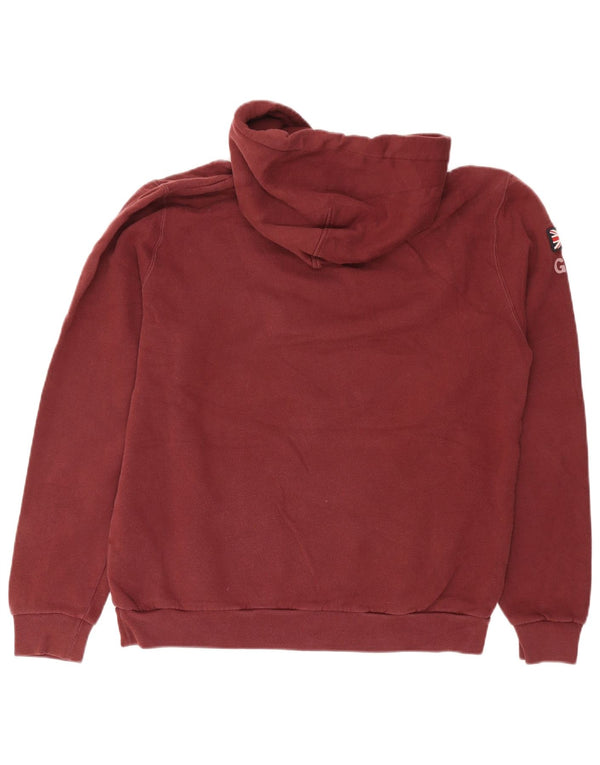 Jack Wills Mens Graphic Hoodie Jumper Large Burgundy Cotton