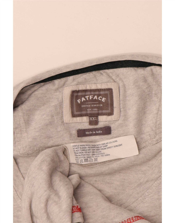 Fat Face Mens Top Long Sleeve 2XL Grey Colourblock Cotton