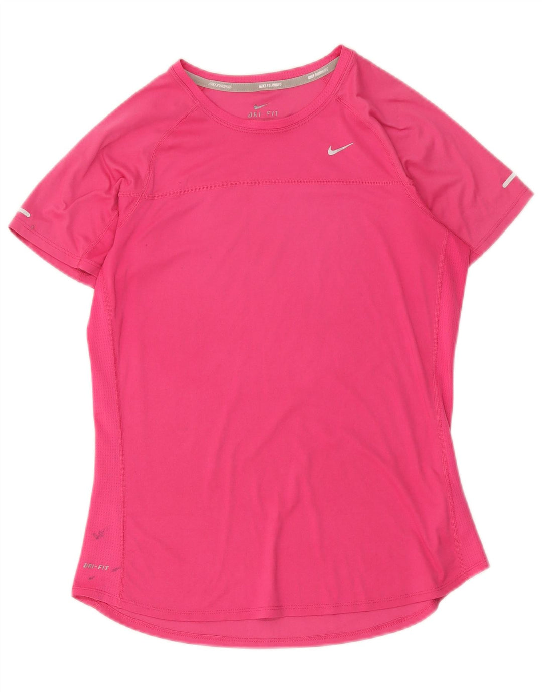 Nike Womens Dri Fit T-Shirt Top UK 14 Medium Pink Polyester