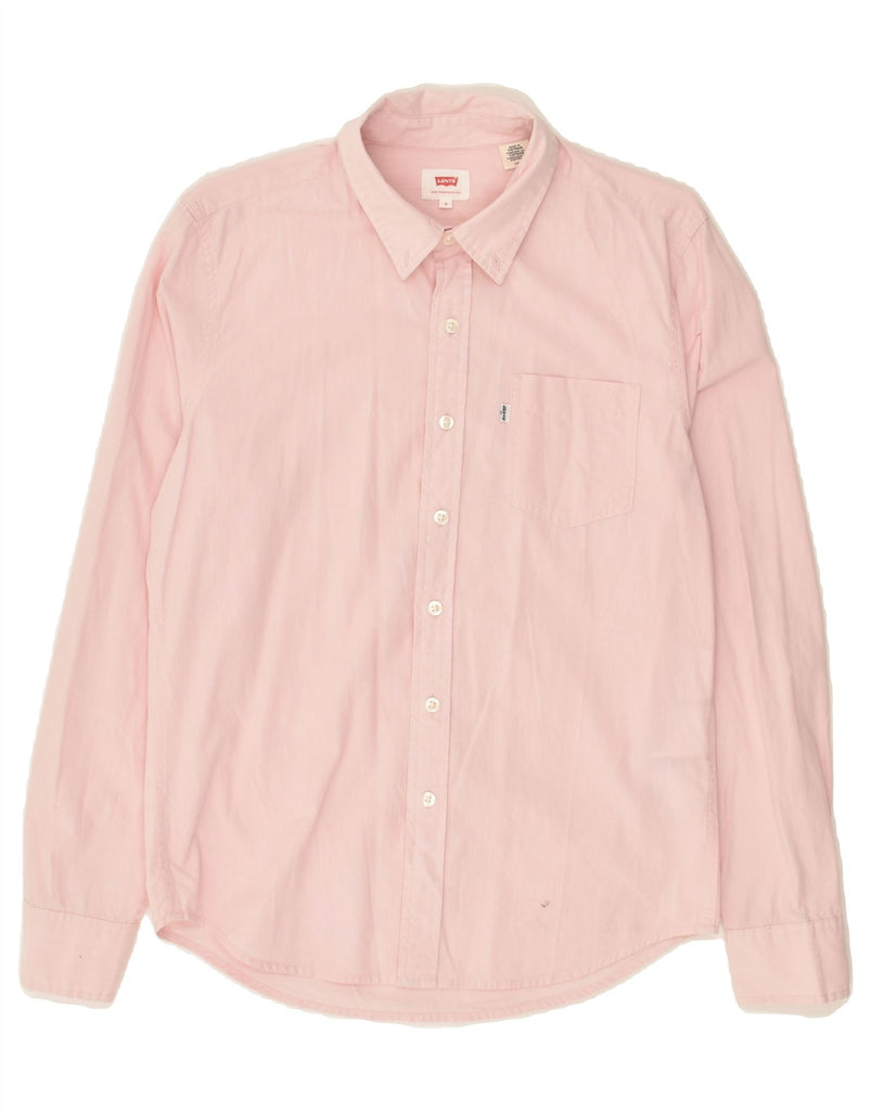 LEVI'S Mens Shirt Small Pink Cotton Vintage Levi's and Second-Hand Levi's from Messina Hembry 