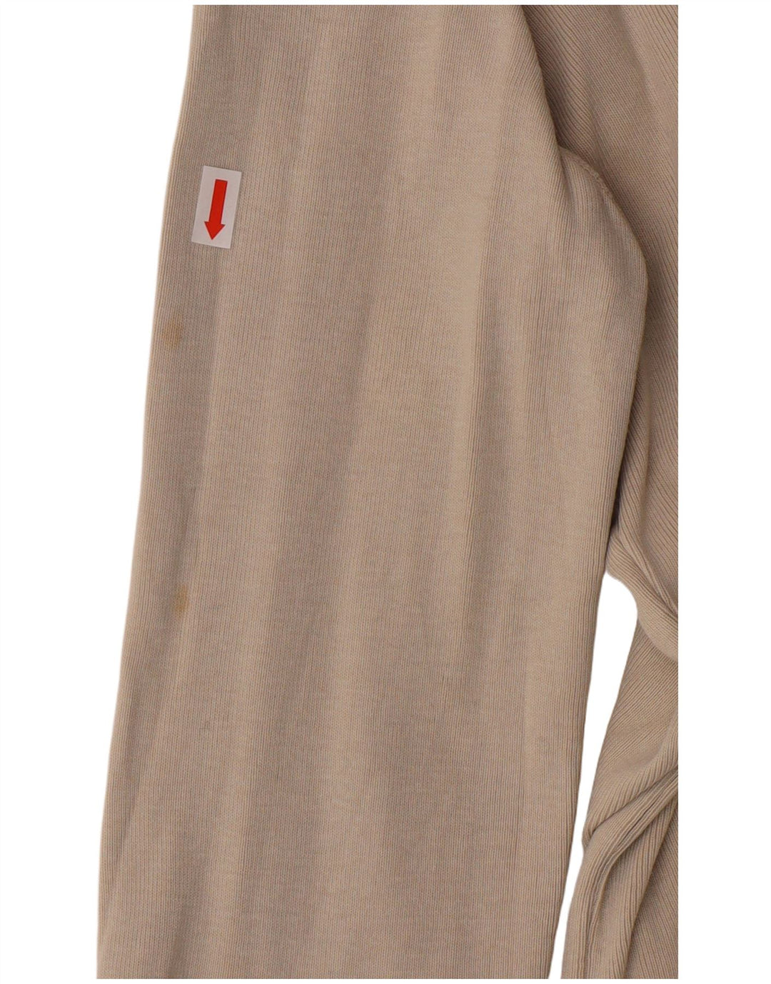 Calvin Klein Womens Crop Blouse Top UK 14 Large Beige Cotton