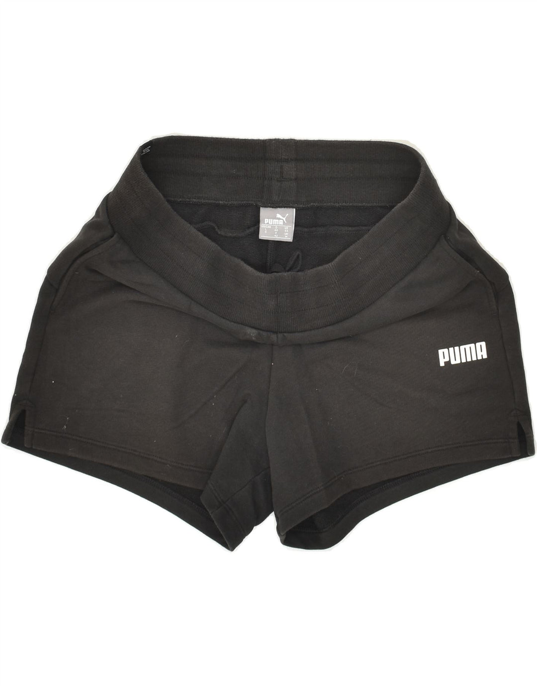 PUMA Womens Sport Shorts UK 14 Large Black Polyester | Vintage Puma | Thrift | Second-Hand Puma | Used Clothing | Messina Hembry 