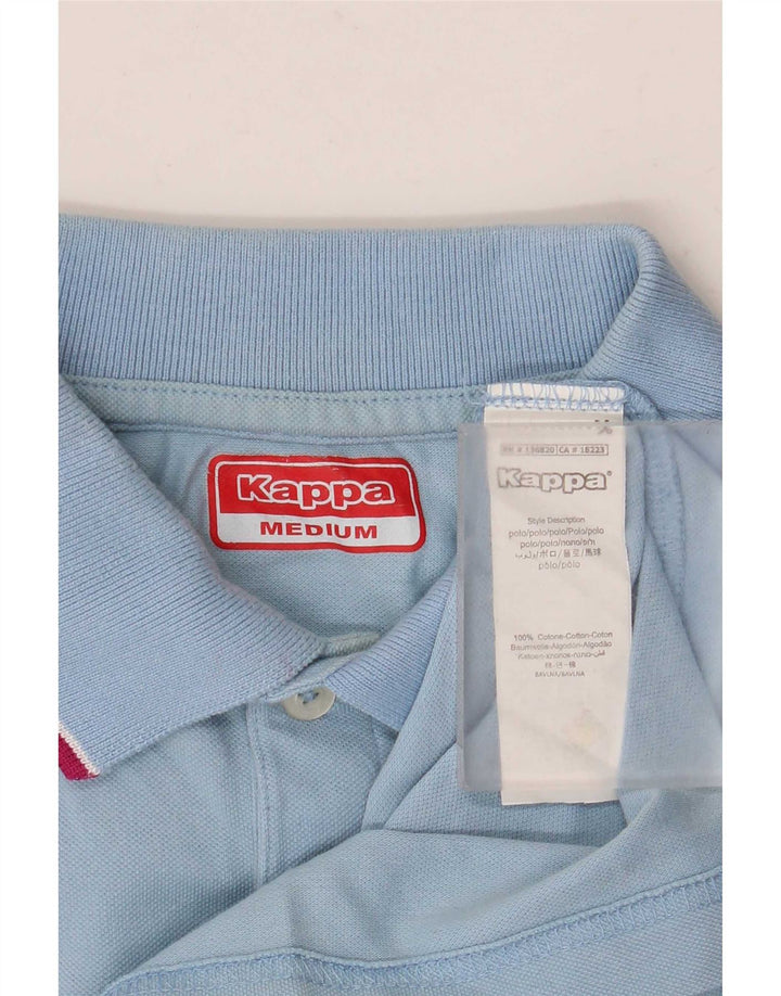 Kappa Mens Polo Shirt Medium Blue Striped Cotton