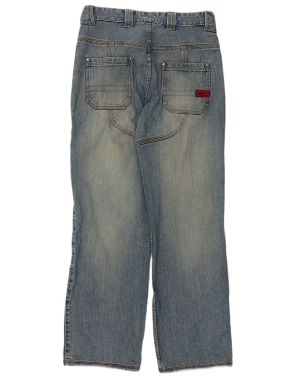 Suomy Mens Motorstyle Graphic Straight Jeans Medium W32 L32 Blue Cotton