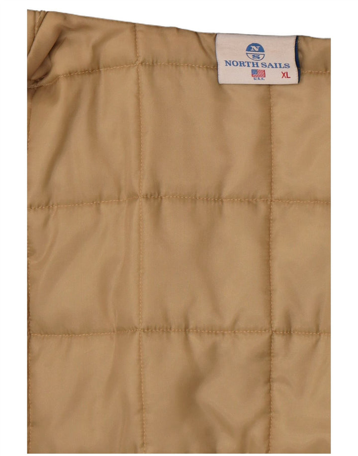 North Sails Mens Hooded Padded Jacket UK 42 XL Beige