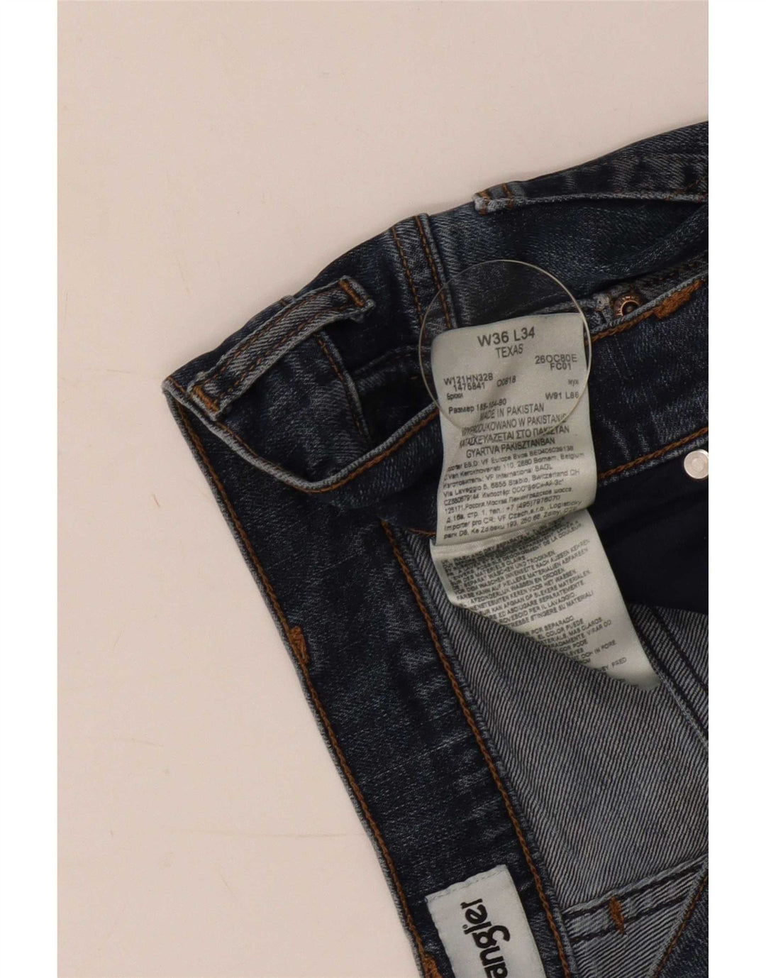 Wrangler Mens Texas Straight Jeans W36 L34 Blue Cotton