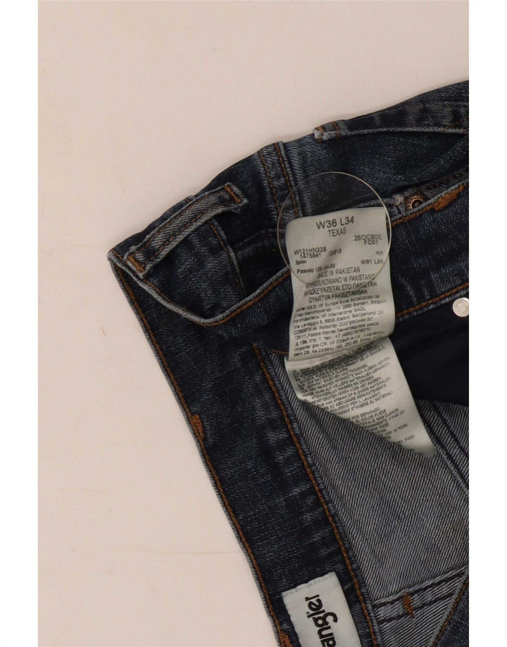Wrangler Mens Texas Straight Jeans W36 L34 Blue Cotton
