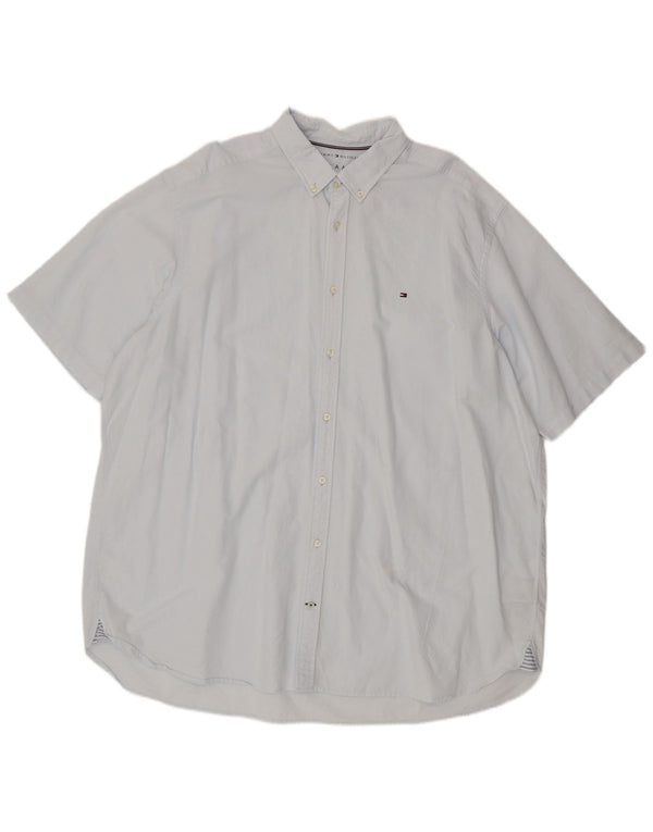 Tommy Hilfiger Mens Short Sleeve Shirt 3XL Blue Cotton