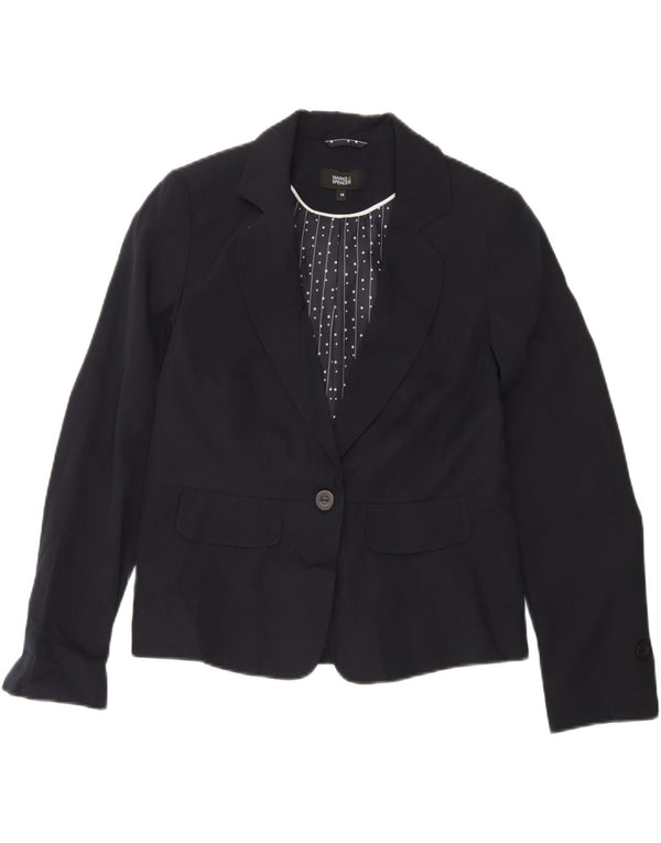 Marks & Spencer Womens Blazer Jacket UK 14 Medium Navy Blue Striped