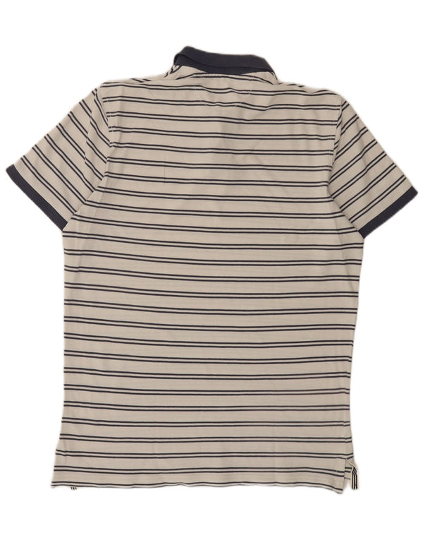 Murphy & Nye Mens Sailmakers Graphic Rugby Polo Shirt Large White Striped