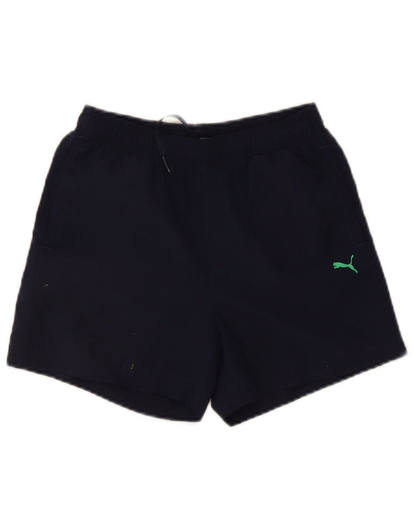 Puma Boys Sport Shorts 11-12 Years Navy Blue Polyester