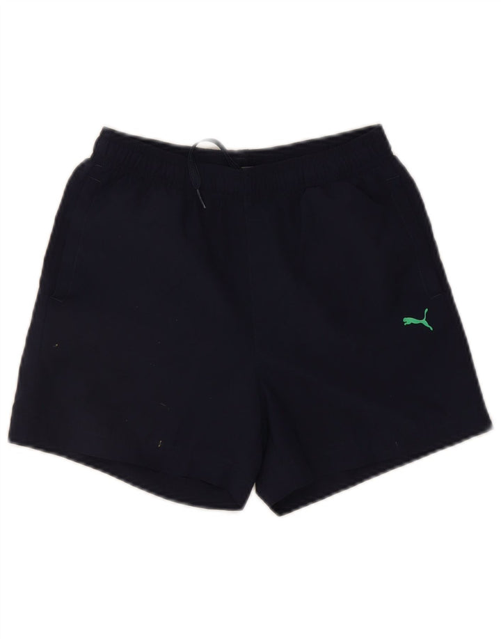 Puma Boys Sport Shorts 11-12 Years Navy Blue Polyester