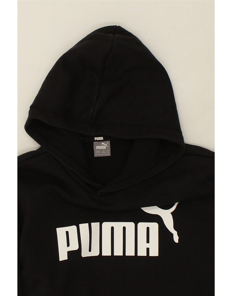 PUMA Boys Graphic Hoodie Jumper 15-16 Years Black Cotton | Vintage Puma | Thrift | Second-Hand Puma | Used Clothing | Messina Hembry 