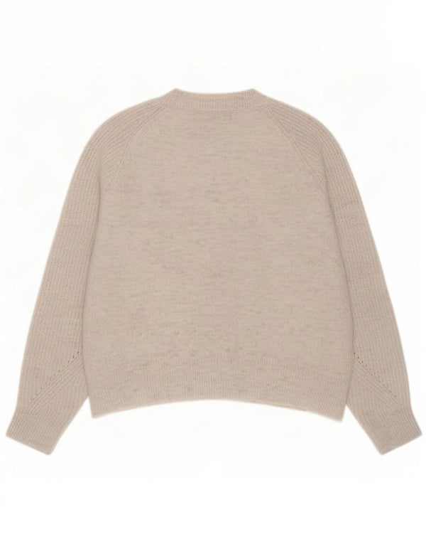 Marks & Spencer Womens Boat Neck Jumper Sweater UK 10 Small Grey Flecked