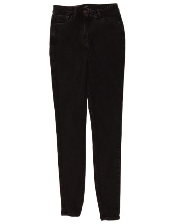 M&Co Womens Skinny Jeans UK 10 Small W26 L28 Black Cotton