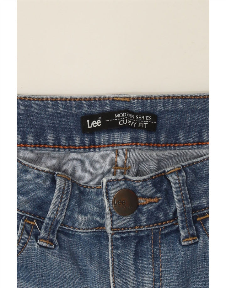 LEE Womens Curvy Fit Denim Shorts US 6 Medium W28 Blue Cotton Vintage Lee and Second-Hand Lee from Messina Hembry 