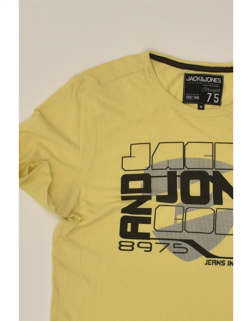 JACK & JONES Mens Graphic T-Shirt Top Medium Yellow Cotton | Vintage Jack & Jones | Thrift | Second-Hand Jack & Jones | Used Clothing | Messina Hembry 