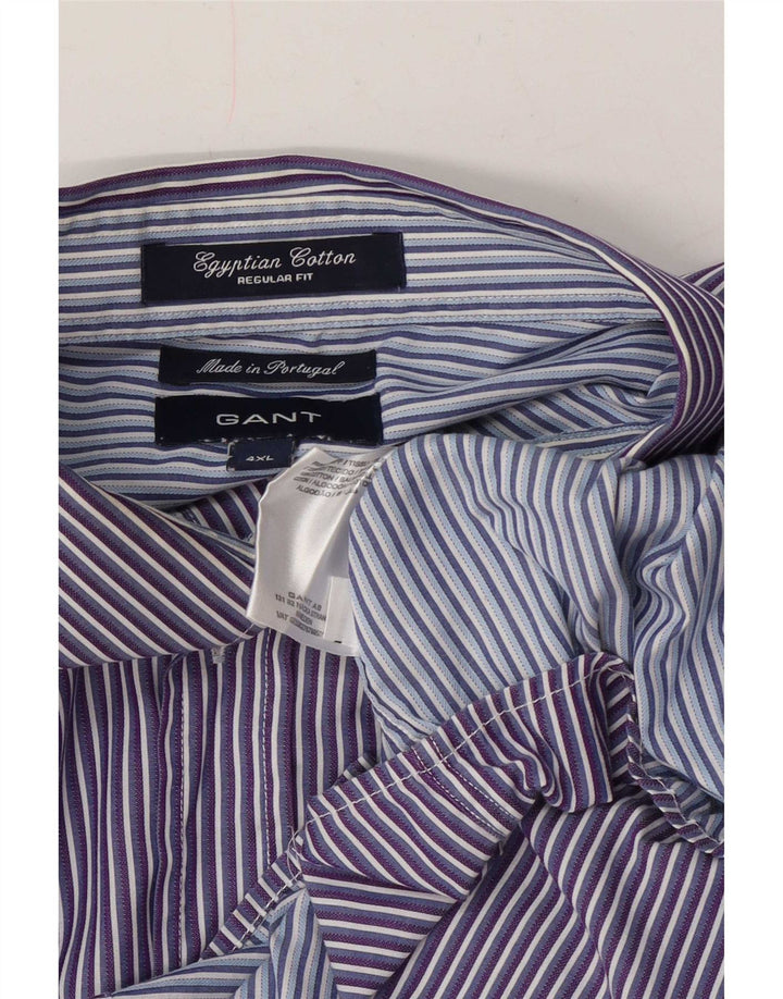 Gant Mens Regular Fit Shirt 4XL Purple Striped Cotton
