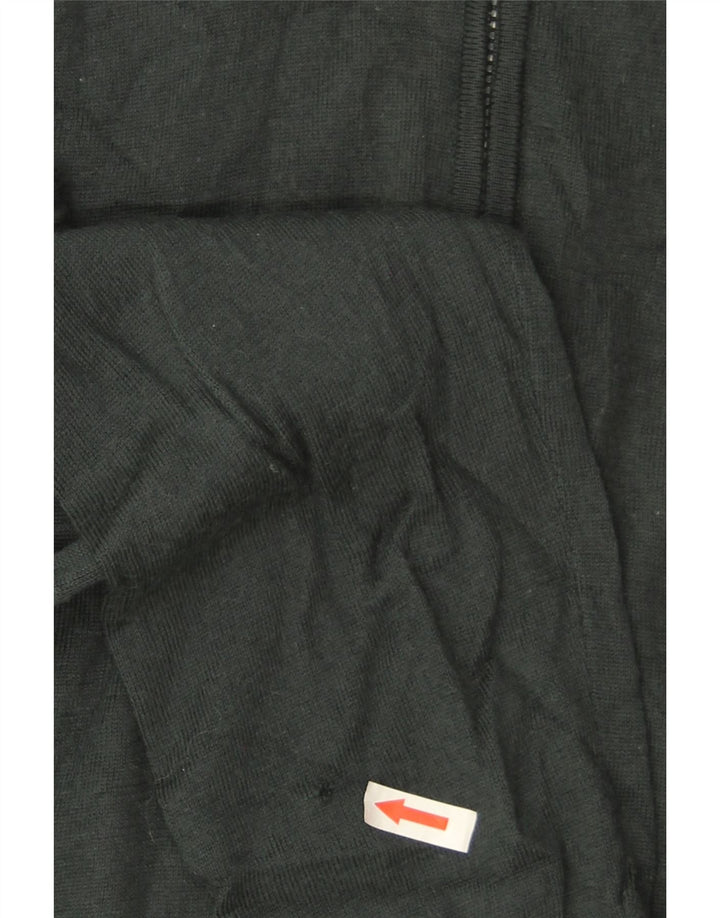 Marks & Spencer Mens Zip Neck Jumper Sweater Large Green Merino Wool