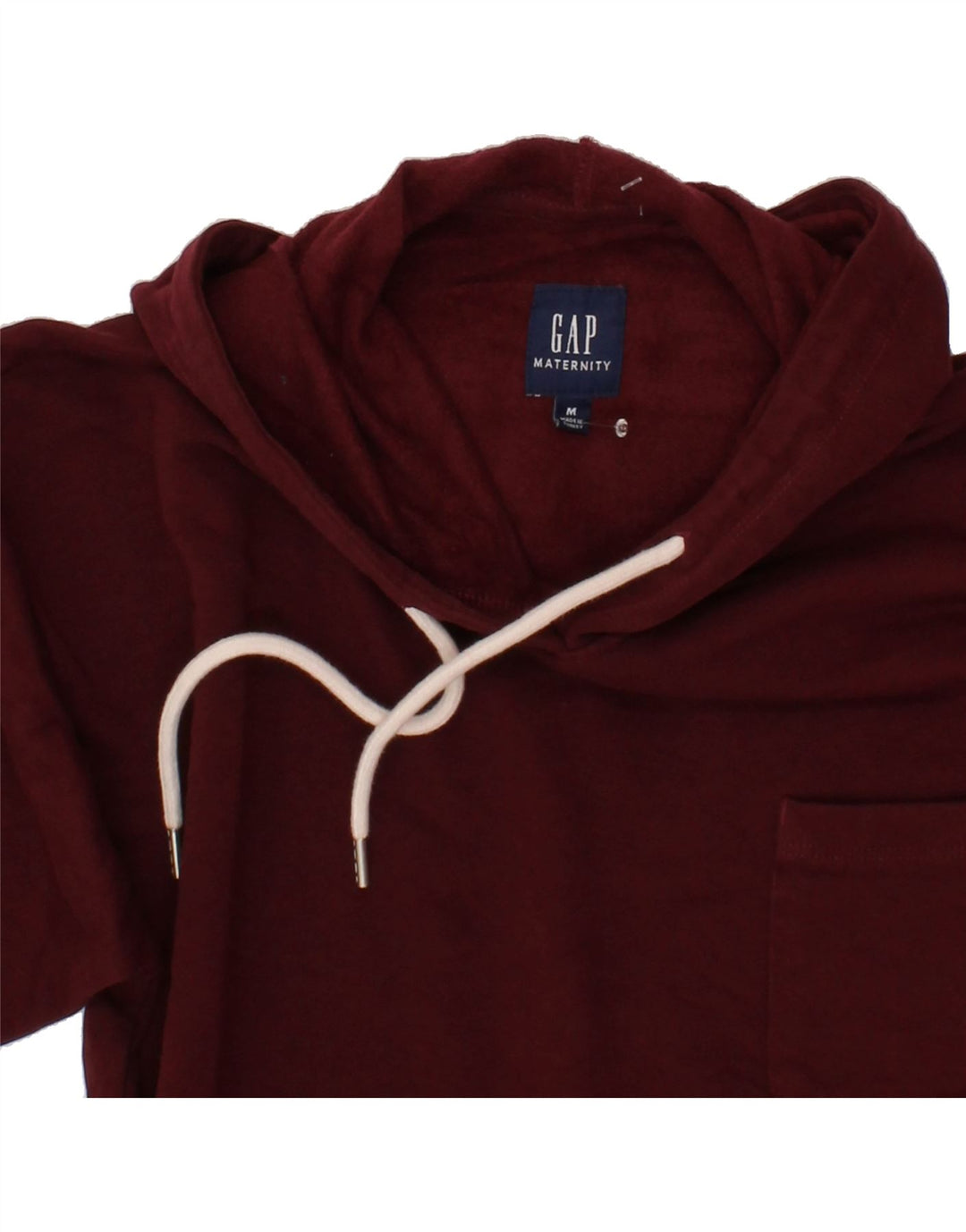 GAP Womens Maternity Hoodie Jumper UK 12 Medium Maroon Cotton Vintage Gap and Second-Hand Gap from Messina Hembry 