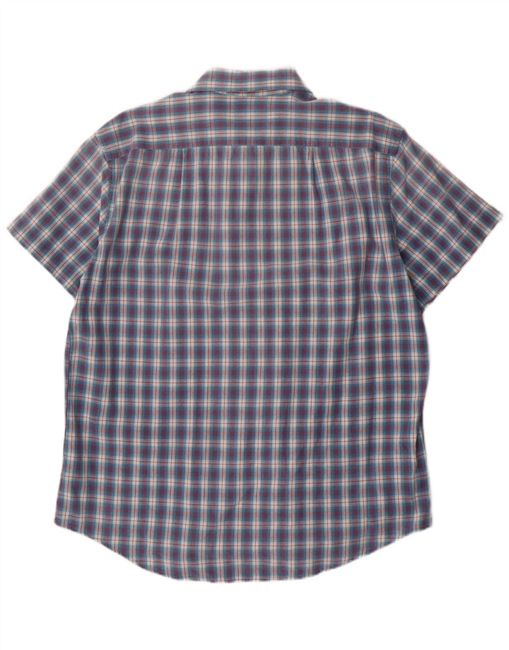 Paul Smith Mens Short Sleeve Shirt Large Blue Check Cotton