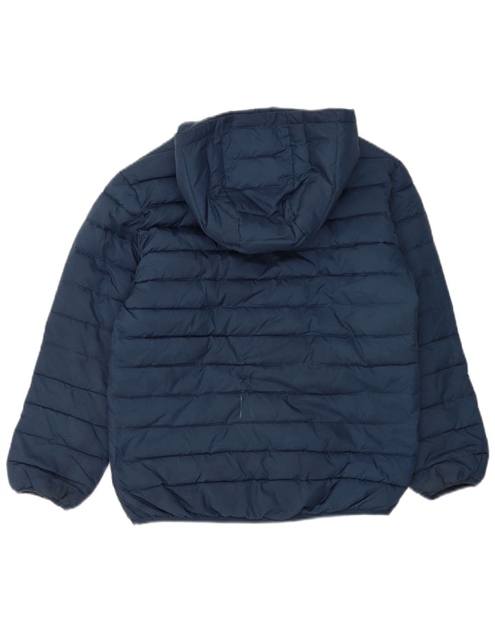 Quiksilver Boys Hooded Padded Jacket 13-14 Years Large Navy Blue Polyester