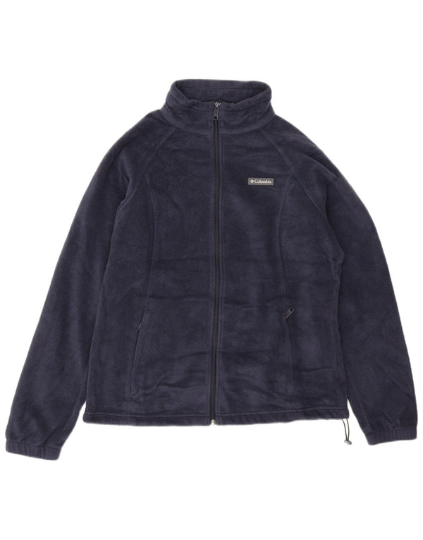 Columbia Womens Fleece Jacket UK 16 Large Navy Blue Polyester