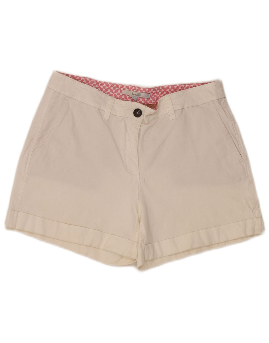 Boden Womens Chino Shorts UK 12 Medium W30 White Cotton