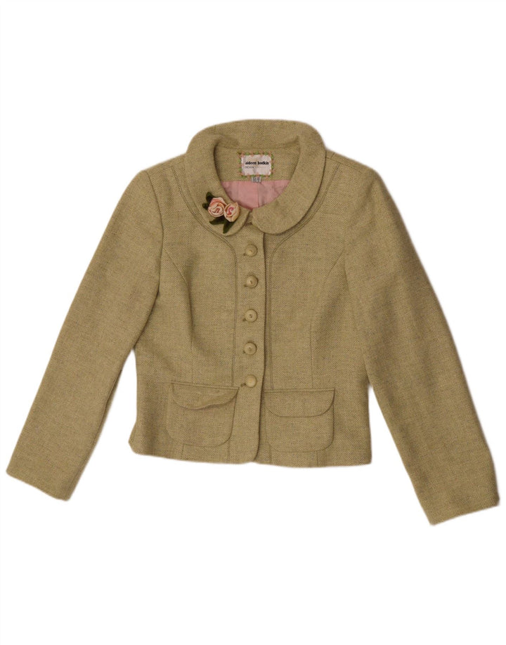 Aideen Bodkin Womens 5 Button Blazer Jacket UK 14 Large Green Wool