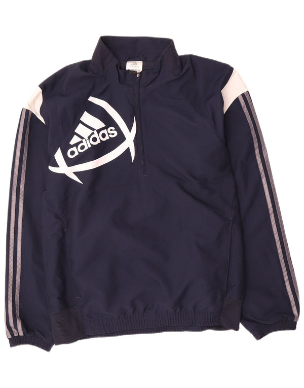 Adidas Mens Graphic Tracksuit Top Jacket Medium Navy Blue Colourblock
