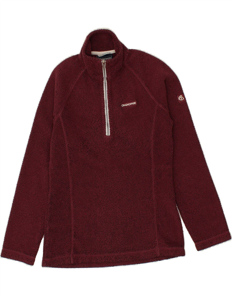 CRAGHOPPERS Womens Zip Neck Sweatshirt Jumper UK 8 Small Burgundy | Vintage CRAGHOPPERS | Thrift | Second-Hand CRAGHOPPERS | Used Clothing | Messina Hembry 