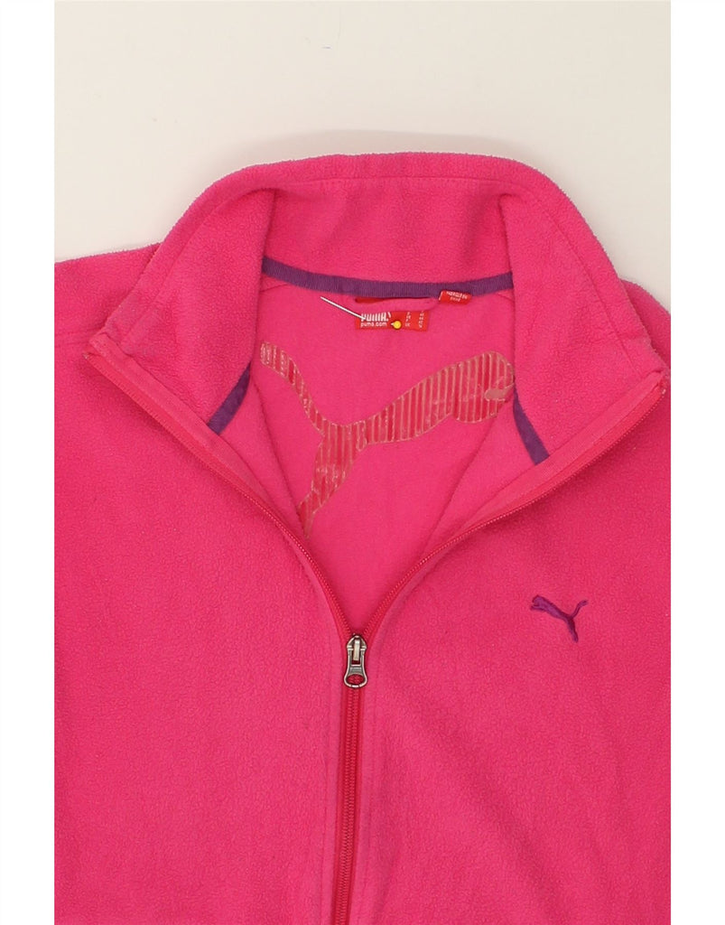 PUMA Womens Fleece Jacket UK 14 Medium Pink | Vintage Puma | Thrift | Second-Hand Puma | Used Clothing | Messina Hembry 