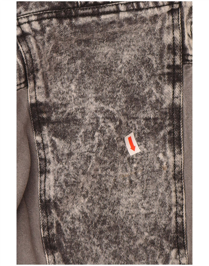 VINTAGE Womens Pullover Denim Jacket UK 20 2XL Grey Cotton