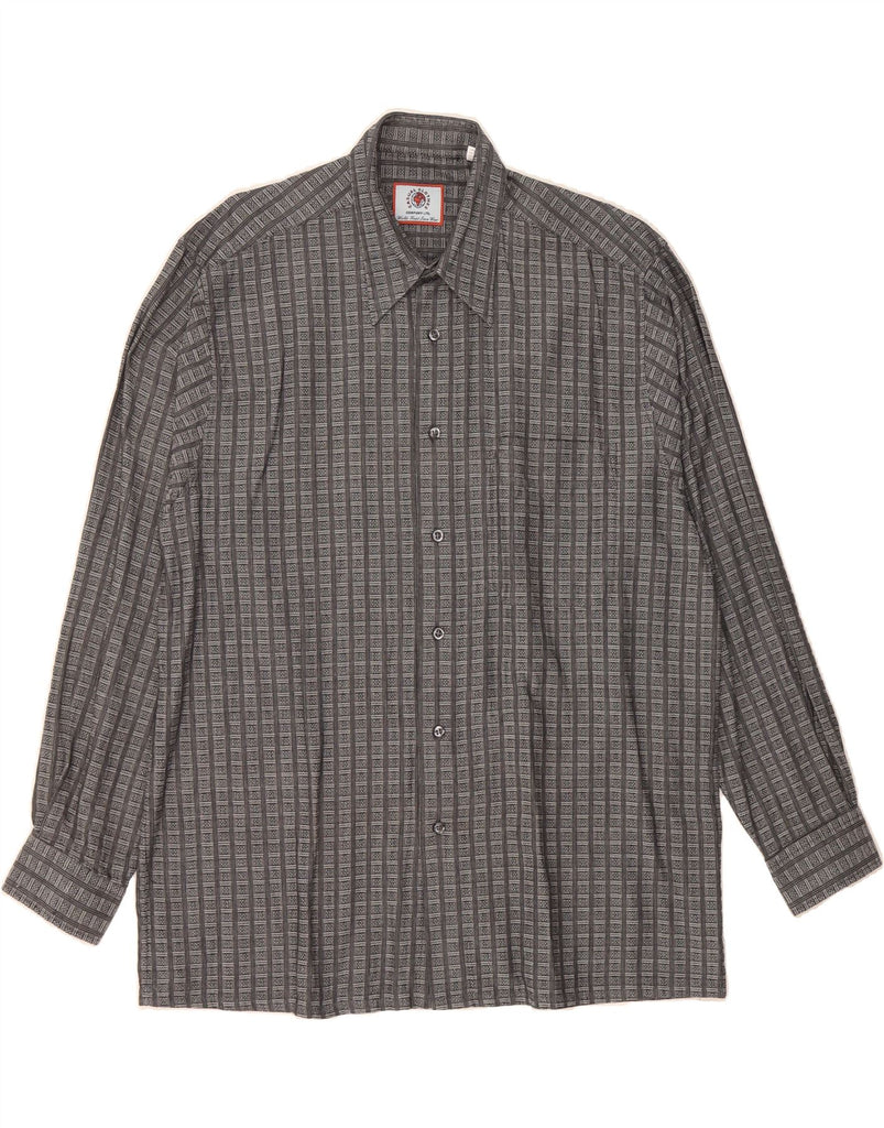VINTAGE Mens Shirt XL Grey Check Cotton Vintage Vintage and Second-Hand Vintage from Messina Hembry 