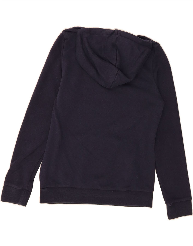 ADIDAS Womens Graphic Hoodie Jumper UK 12/14 Medium Navy Blue Cotton Vintage Adidas and Second-Hand Adidas from Messina Hembry 