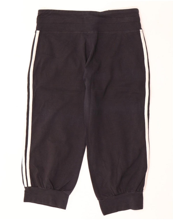 Adidas Womens Capri Tracksuit Trousers Joggers UK 12 Medium Black Cotton