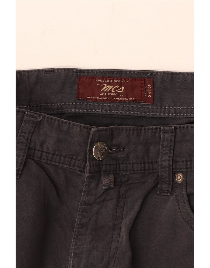 Marlboro Classics Mens Regular Slim Fit Casual Trousers W34 L34 Grey
